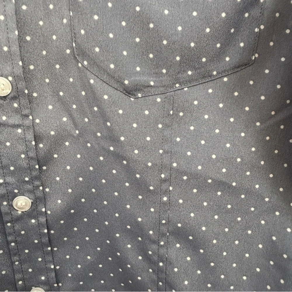 Pendleton Dusty Blue w/White Polka Dot Button-Up Shirt Women’s Size 8P - Picture 11 of 11